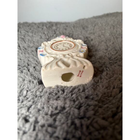 Vintage Mantel Clock Ceramic Porcelain Figurine Made In Japan - Picture 3 of 7